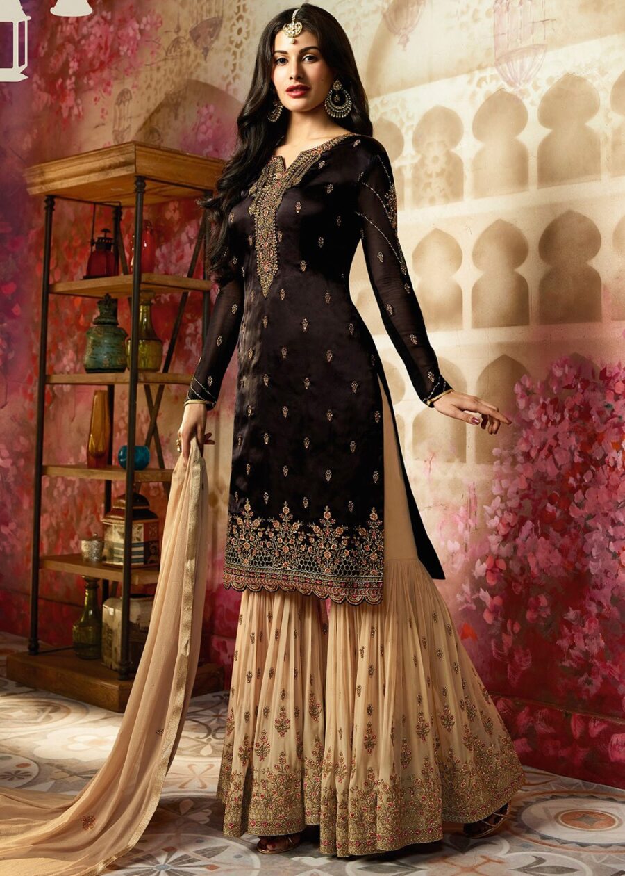 Amaira Dastur Brown Gharara Suit