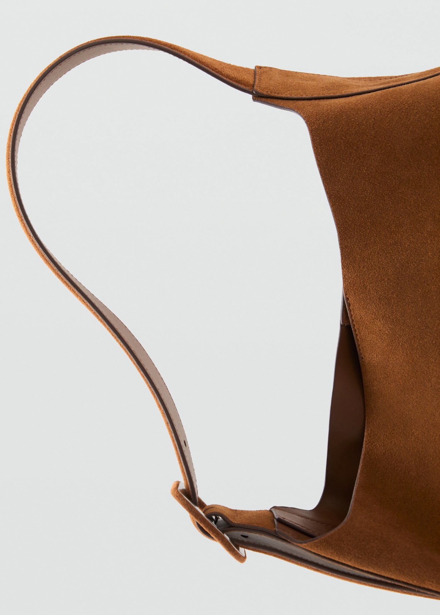 Large suede leather shopper bag - Image 3