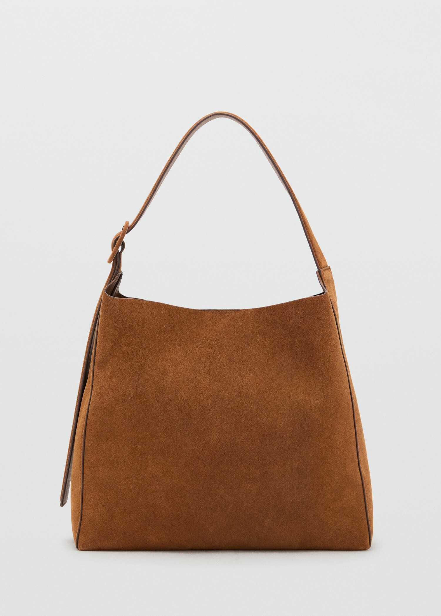 Large suede leather shopper bag